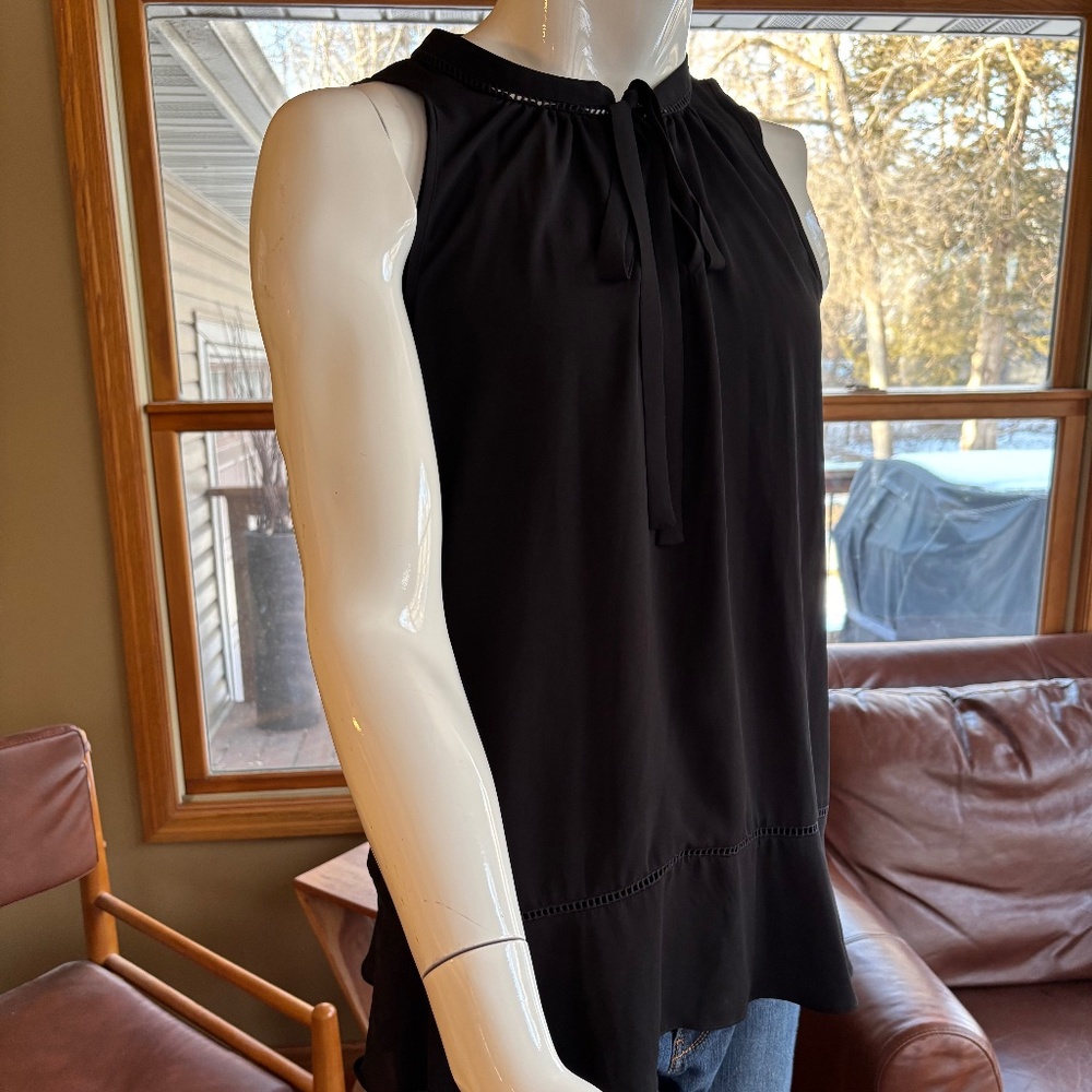 Mossimo Blank Sleeveless Blouse Tie / Bow Flowy and Sheery XXL